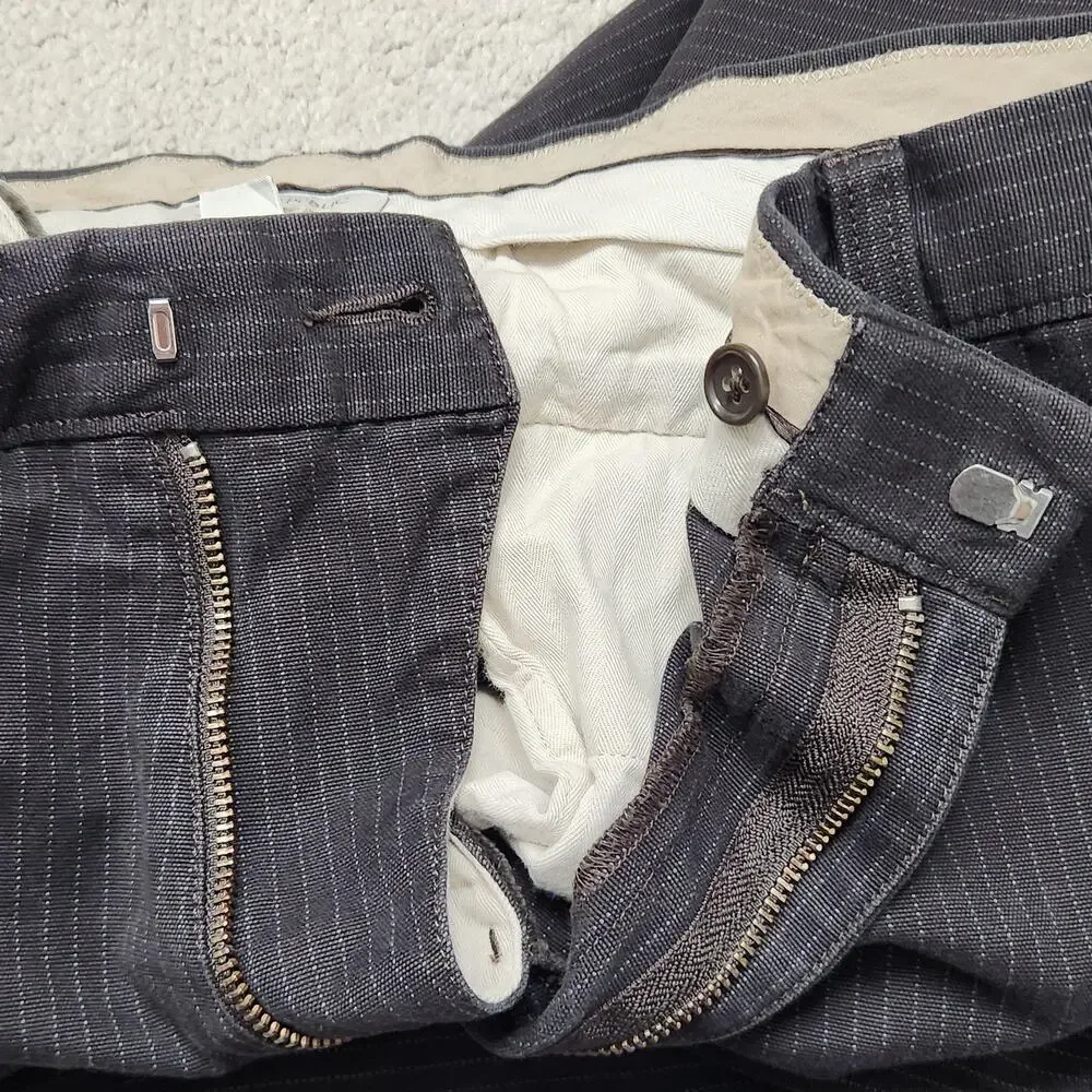 Banana Republic Pants Mens 36x30 Brown Pinstripe Chino Classic Actual 36x26